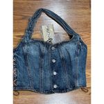 GRLFRND Phoebe Laced Halter Top in Nashville Suede medium Photo 13