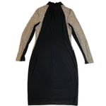 XScape  Beaded Bodycon Dress black Gold SZ 10 Cocktail Formal Dressy Keyhole Photo 2