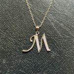 Viki Lynn Sterling Silver Initial M Necklace With Clear Crystals New Photo 6
