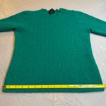 J.Crew Italian Cashmere Cable Knit Crewneck Sweater Green 3/4 Sleeve Size S Photo 9