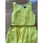 J.Crew  bright lemon yellow tank shift dress linen-texture cotton pockets lined 4 Photo 3