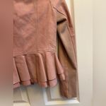BCBG MaxAzria Leather Pink Ruffle Jacket sz XXS Photo 6