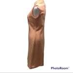 Vintage Mod Peach sleeveless mock turtleneck pleated sheath wiggle dress Orange Photo 5