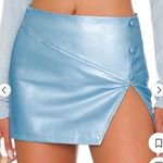 superdown NWT Blue Pearl Vegan Leather Mini Skirt Size Small Photo 0