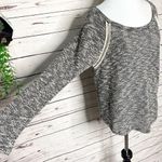 YA Los Angeles Heather Gray Crochet Trim Lightweight Sweater Top Size Large Boho Photo 4