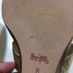 Coach Vienna Gold Pebble Leather T-Strap Wedge Sandal Photo 10