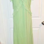 Christian LaCroix Bias Cut V-Neck Criss Cross Ruffle Yoke Maxi Dress Green M NWT Photo 1