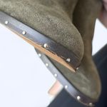 Rebecca Minkoff Green Suede Block Heel Studded Mule Shoe Women's size 6.5 M Fall Photo 1