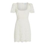 Likely Isa Dress in White 6 New Womens Lace Crystal Pearl Trim Mini Photo 9