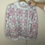Jason Maxwell Vintage  Women's Large Pink White Quilted Sweater Turtleneck Photo 1