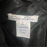 Oscar de la Renta  silk taffeta black structured gown with train Sz 12 Photo 8