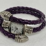 Uss women watch quartz analog 24mm silver purple tone Bracelet Snake running Photo 1