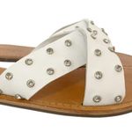 Schutz NWT Marilu Sandal White Leather Rhinestone Studded Slide Women’s Size 9.5 Photo 11