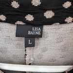 Lisa Bayne Tunic Top Dress Womens Black Polka Dot Long Sleeve Viscose Pockets Size L Photo 3