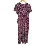 Fortune + Ivy Maroon Floral Faux Wrap Dress size XXL Tie Waist Short Sleeves Photo 5
