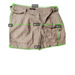 Ann Taylor  Striped Paperbag Waist Shorts Size 8 Belted Pleated Casual Tan White Photo 2