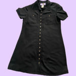 Jones New York Vintage y2k Black Button Up Short Sleeve Shirt Dress 🔥 Photo 0