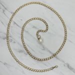 Dainty Simple Faux Pearl Charm Gold Tone Metal Chain Link Belt OS One Size Photo 0