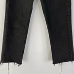 Topshop  Frayed Hem Cropped Straight Leg Jeans Washed Black Waist Size 25 Photo 5