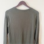 Madewell  Womens Ribbed Crewneck Long-Sleeve Tee Green Size L NT761 Photo 7