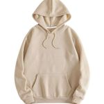 SheIn Bear Graphic Drawstring Hoodie in Beige, Size XL​ Photo 1