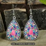 Silver Multi Colored Gemstone Necklace and Earrings (2) Piece Set Photo 1