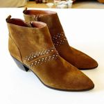 Lucky Brand  Brown Suede Studded Ankle‎ Boot Latinia Size 9.5 Coastal Cowgirl Photo 1