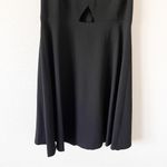 Alice + Olivia Racerback Lamb Leather Trim Shoulder Mini Dress in Black Photo 4