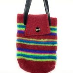 Leather & Wool‎ Sweater Purse Red Photo 0