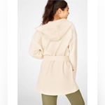 Fabletics  Lexie Hooded Robe Women's Tapioca Ivory Cozy Fleece Lined Photo 1