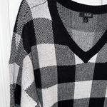 a.n.a A New Approach Oversized . V-Neck Black White Plaid Sweater XL Photo 1