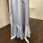 Show Me Your Mumu  Romantic Whimsical Satin Blue Claire Midi Dress L Photo 3