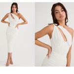 House Of CB    'Valentina' Ivory white‎ Asymmetric Cutout Midi Dress NWOT Size S Photo 1