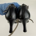 Vintage Fioni Black and Cream Floral Heels Size 8 Photo 5