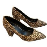 EXPRESS Leooard Calf Hair Block Heel Pumps, Sz 7 Photo 6