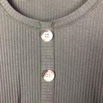 Hollister  Hunter Green Ribbed Button Down Front Short Sleeve T-Shirt XS Photo 4