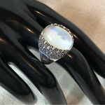 MICHAEL DAWKINS Starry Night Sterling Silver Mother of Pearl Doublet Ring 6 Photo 4