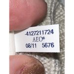 American Eagle AEO Open Knit Beanie Slouch Hat Cream Grey Lace Detail Women’s One Size Photo 8