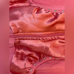 Guess Y2K Vintage Pink Zip Up Hoodie with Rhinestones Silky Pockets Size S Photo 3