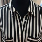 Sans Souci Stripped Black/White Silky Blouse Photo 2