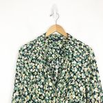 ZARA Green Floral Puff Sleeve Button Down Midi Dress Medium Chic Classic Office Photo 4