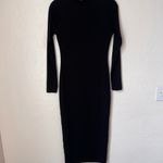 Good American  Black long sleeve U ring midi dress size 2 (M) Photo 7