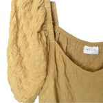 Vila ASOS Textured Puff Sleeve Peplum Short Sleeve Boho Top large best Yellow Photo 5