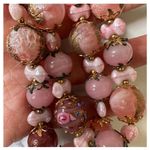 Pink art glass wedding cake vintage necklace Photo 8