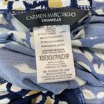 Carmen Marc Valvo  Swimwear Cover Up Blue Gold Photo 4