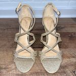 Jewel Badgley Mishka Gold Glitter Heels Size 10 Photo 1