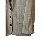 Studio W Blazer Womens Size 14 Beige Plaid 3 Button Business Suit Jacket Pockets Tan Photo 4