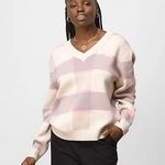 Vans  Women’s Plaid V-Neck Oversized Sweater Size Medium Photo 0