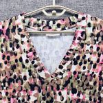 Belle By Kim Gravel Womens Blouse Size 4X Abstract Kaleidoscope Eclectic Artsy Brown Photo 2