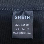 SheIn  Women's Black Butterfly Chain Front Rib Knit Cutout Long Sleeve Crop Top 2 Photo 3